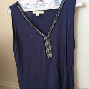 Blue v-neck tank